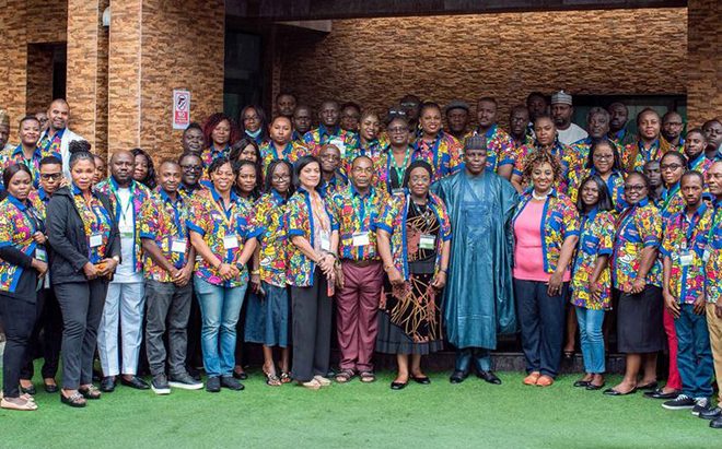 Scientists and science communicators at the training.